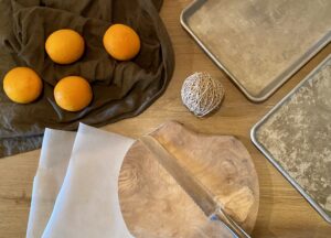 Supplies laid out on a counter