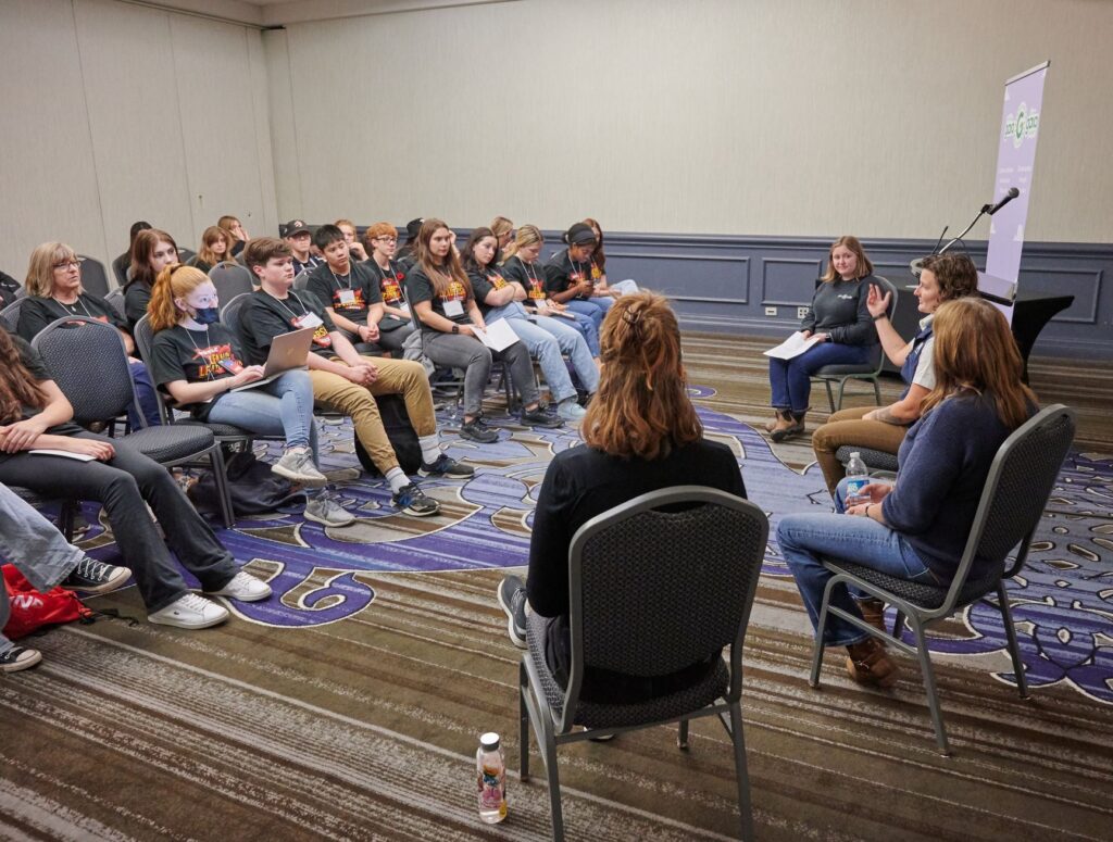 The Gaia Project’s Green Experts speaking with students during a panel 