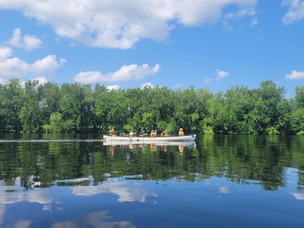A canoe on the Wolastoq (Saint John River) 